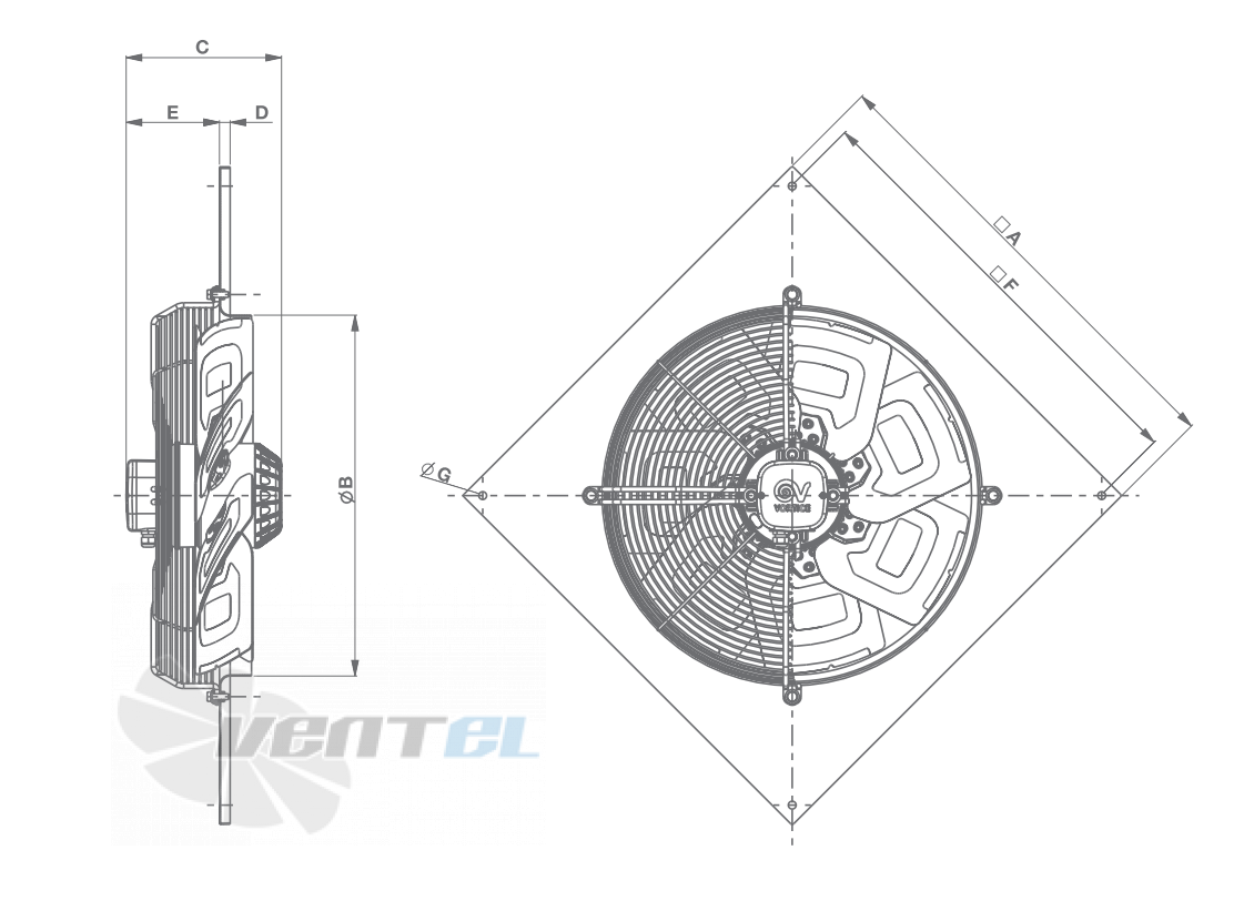 Vortice A-E 504 M - описание, технические характеристики, графики